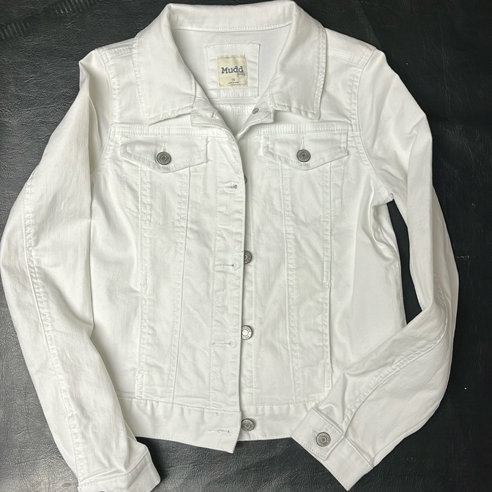 Mudd girls white denim jacket